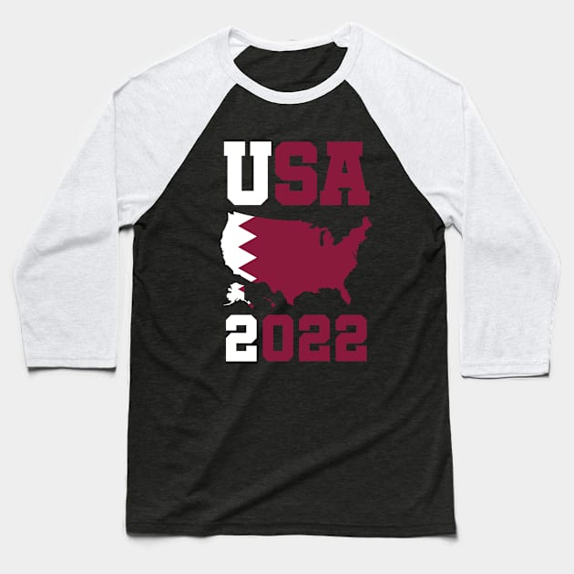 USA Qatar 2022 Baseball T-Shirt by footballomatic